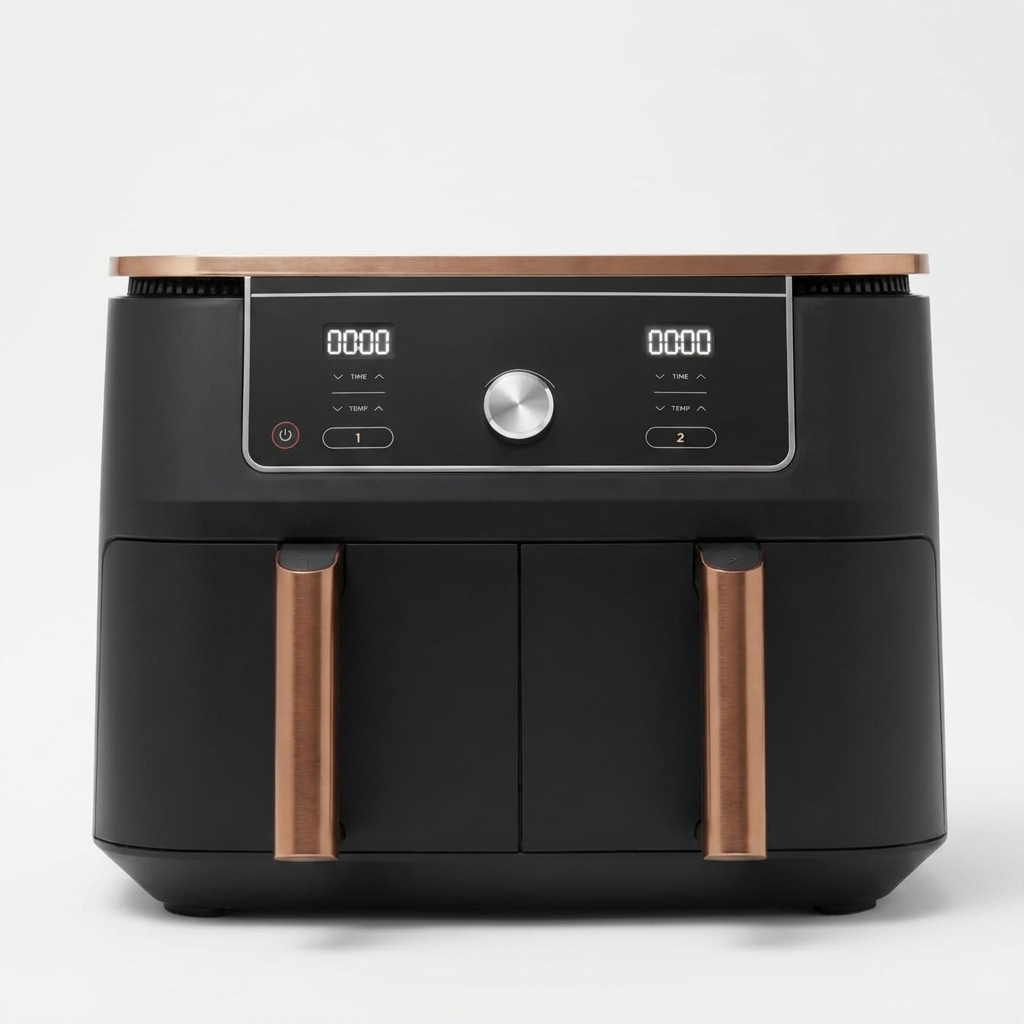 Twin Basket Air Fryer 9.5L, 6 Cooking Functions, Dishwasher-Safe Drawers — photo 1 of 4